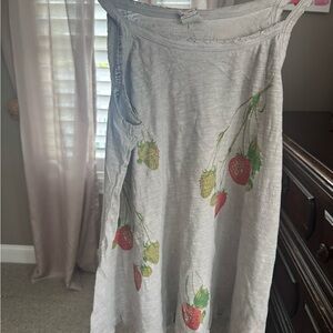 Magnolia Pearl Light Gray Strawberry Print Tank Top